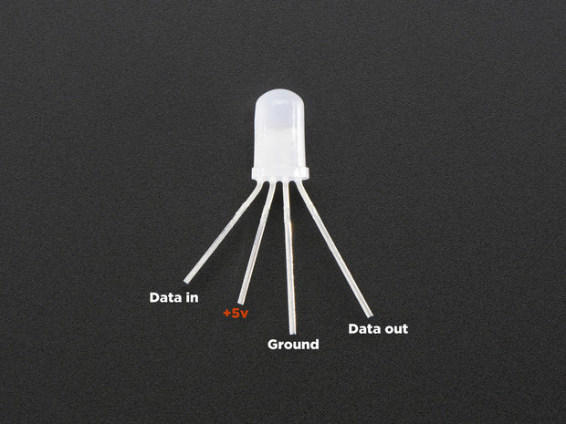 NeoPixel LED RGB diffuus 5mm through-hole WS2811 van Adafruit 1938