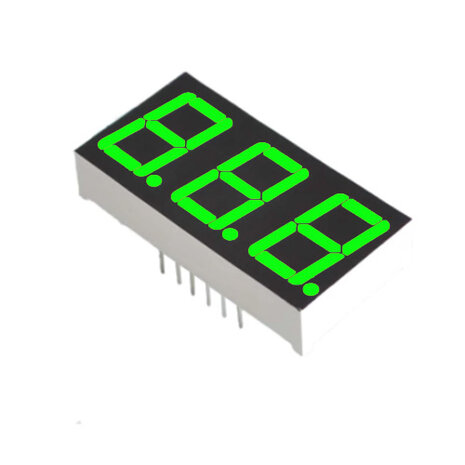 7 Segment 3 digits LED display Groen CC 0.56 Inch