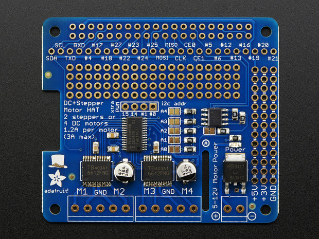 DC & Stepper Motor HAT voor Raspberry Pi van Adafruit 2348