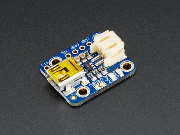 Mini Lipo w/Mini-B USB Jack - USB LiIon/LiPoly charger - v1 Adafruit 1905