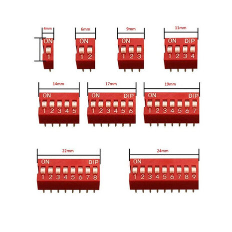 Dip switch assortiment doos 45 stuks 