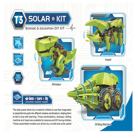 3 SOLAR ROBOT - Bouwpakket Robot - Op Zonne-energie - 3 Modellen in 1