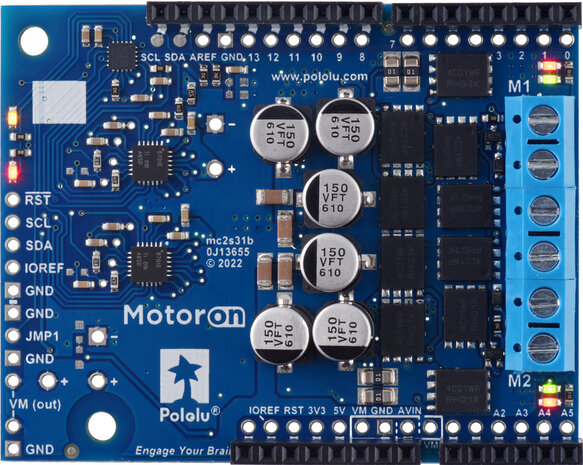 Motoron M2S18v20 Dual High-Power Motor Controller Shield for Arduino (Connectors Soldered) Pololu 5042