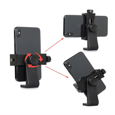 Smartphone telefoon houder | Mobiele Telefoon Clipper met grip | Zelf Statief Statiefgondel voor mobiel 