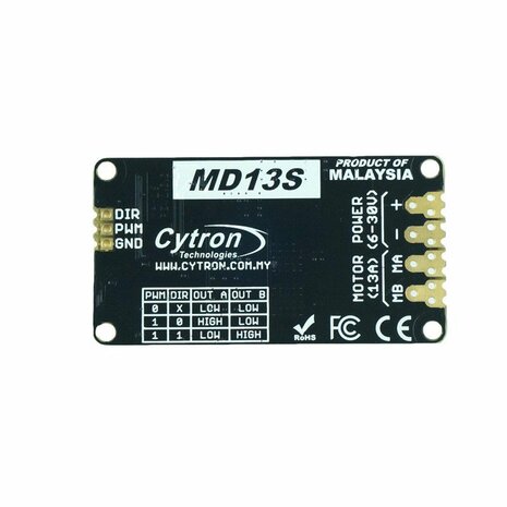 13Amp 6V-30V DC Motor Driver MD13S Cytron 