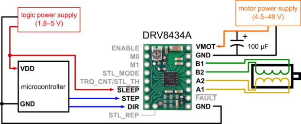 DRV8434A Stepper Motor Driver Carrier (Header Pins Soldered) Pololu 3765