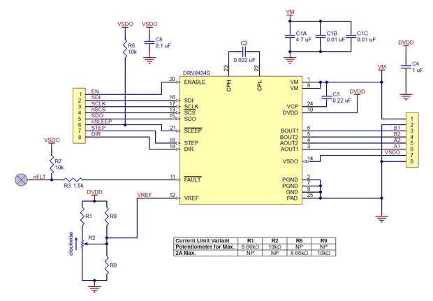 DRV8434S SPI Stepper Motor Driver Carrier, Potentiometer for Max. Current Limit Pololu 3766