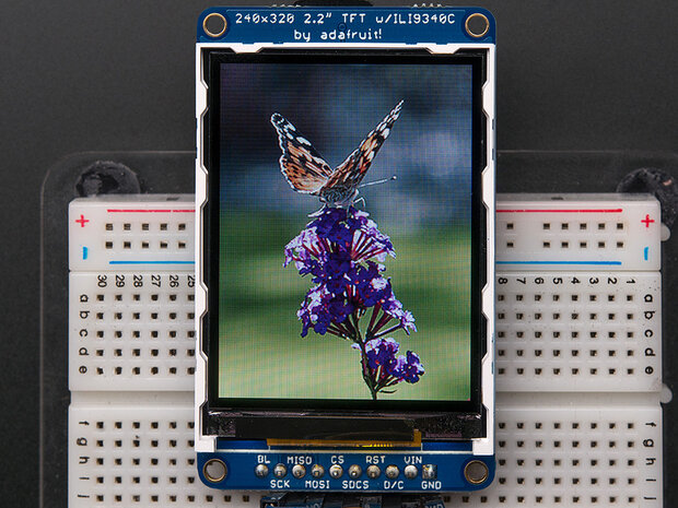 2.2" 18-bit color TFT LCD display with microSD card breakout - EYESPI Connector Adafruit 1480