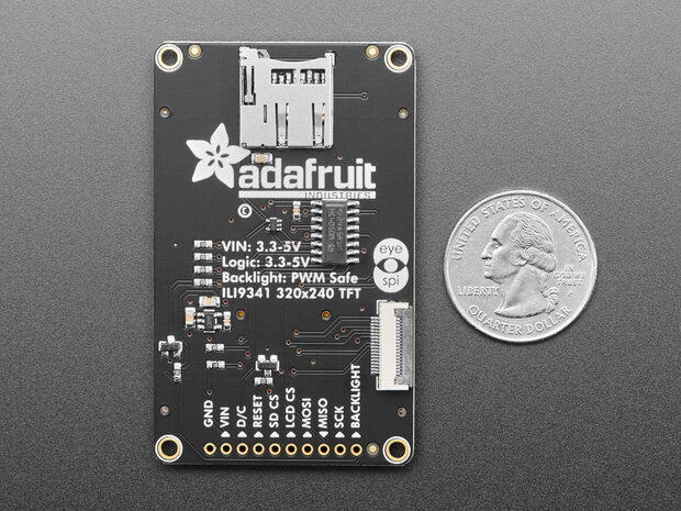 2.2" 18-bit color TFT LCD display with microSD card breakout - EYESPI Connector Adafruit 1480