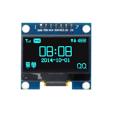 Oled 1,3inch SPI  128x64 Display 7Pin Blauw op zwart