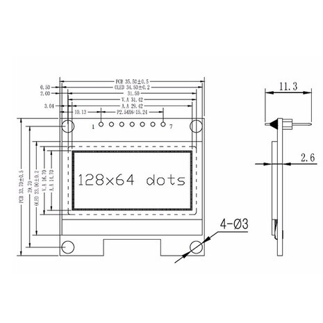 Oled 1.3inch SPI  128x64 Display 7Pin Wit op zwart