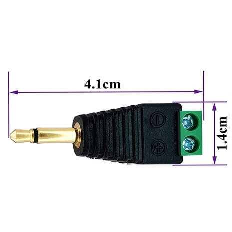 Mono Jack Male 3.5mm to 2pin Terminal Blok