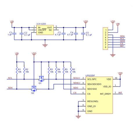 LPS22DF Pressure/Altitude Sensor Carrier with Voltage Regulator  Pololu 2898