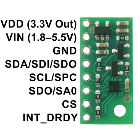 LPS22DF Pressure/Altitude Sensor Carrier with Voltage Regulator  Pololu 2898