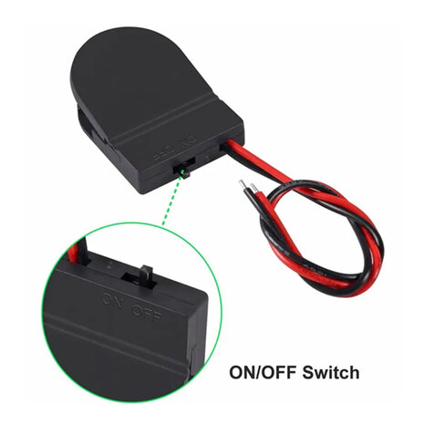 Batterij houder 1x CR2032 met aan/uit knop