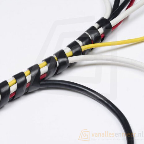 Flexibele Spiraal Kabelslang 12mm Zwart - 8 Meter Lang