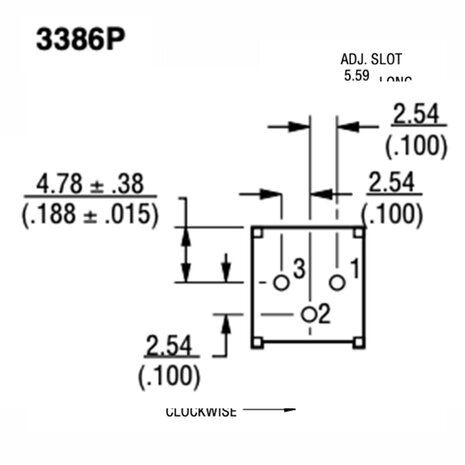 Weerstand regelbaar 50K Ohm 3386P Trimpot Trimmer Potentiometer met knop