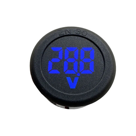 Voltmeter digitaal inbouw 5-100V  34mmx18mm  Kleur Blauw
