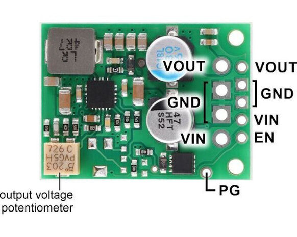 4.2-15V, 3.3A Fine-Adjust Step-Down Voltage Regulator D30V33MAS Pololu 4855