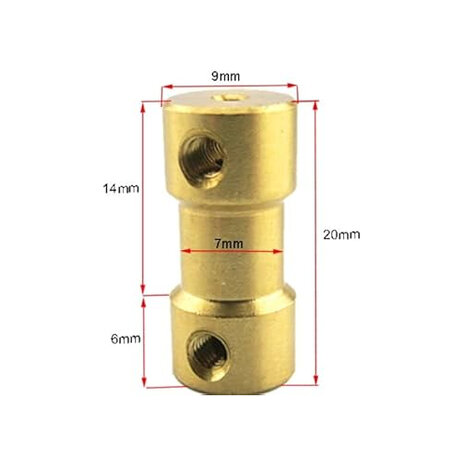 Messing As koppeling 3mm naar 2mm 