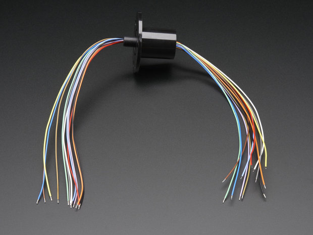 Slip Ring with Flange - 22mm diameter, 12 wires, max 240V @ 2A Adafruit 1196