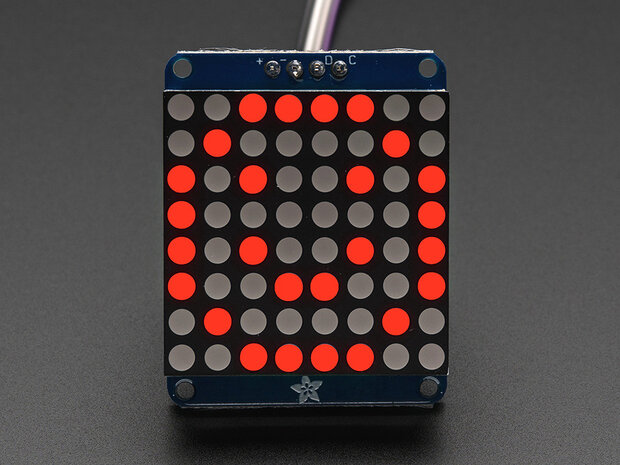 Small 1.2 inch 8x8 LED Matrix w/I2C Backpack - Rood  Adafruit 1049