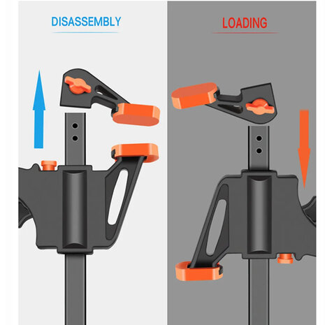 VAEM 10cm Snelspan F-Klem – Quick Ratchet Release Lijmklem – Houtbewerking Gereedschap