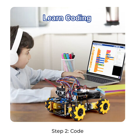 Smart Robotics Car Starter Kit ESP32  – Mecanumwielen, IR & App-besturing – ACEBOTT QD001 