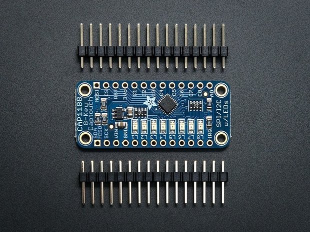 CAP1188 - 8-Key Capacitive Touch Sensor Breakout - I2C or SPI Adafruit 1602