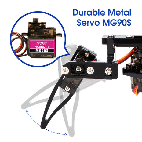 ACEBOTT QD020 ESP8266 Spider Robot Kit – 6- & 9-preset acties, Bluetooth/Wi‑Fi, MG90 servo’s