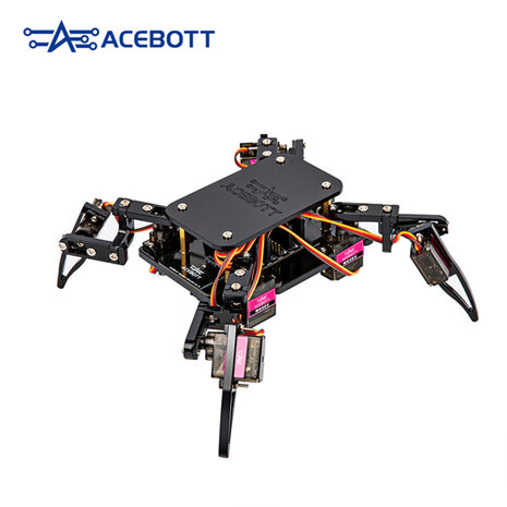 ACEBOTT QD020 ESP8266 Spider Robot Kit – 6- & 9-preset acties, Bluetooth/Wi‑Fi, MG90 servo’s