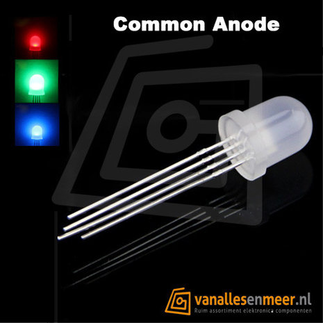 8mm LED RGB diffuus common anode