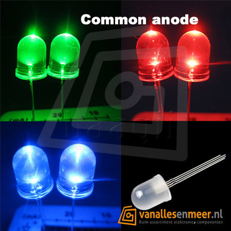10mm LED  RGB Diffused common Anode