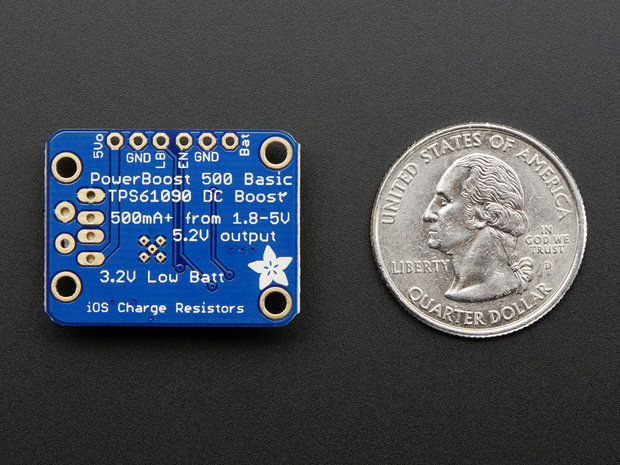 PowerBoost 500 Basic - 5V USB Boost @ 500mA from 1.8V+ Adafruit 1903