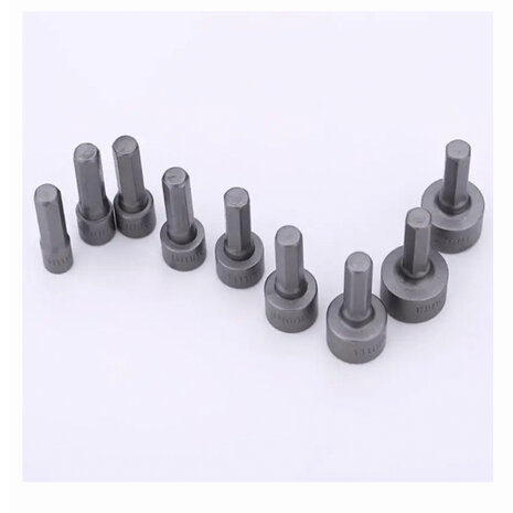 Bitdopset 9-delig – 5 t/m 13 mm – Korte Doppen – Hex Sockets – Schroefbit Set voor Accuschroevendraaiers & Boormach