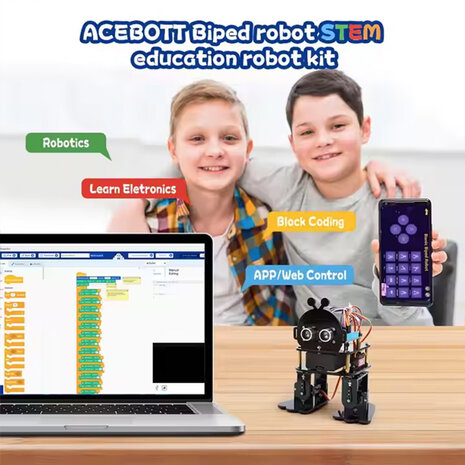 ACEBOTT QD021 Bionic Biped Robot Kit – ESP32‑gebaseerde Bipedale Robot (Inventor Series)