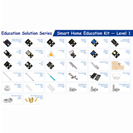 ACEBOTT QE021 – ESP32 3‑in‑1 Smart Home Education Kit (Level 1)
