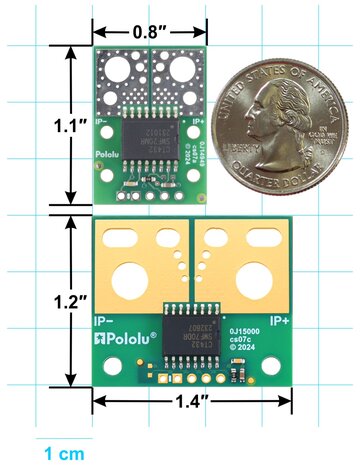 Pololu 5335 – CT433‑HSWF70MR TMR Current Sensor Large Carrier (±70 A, 3.3 V)