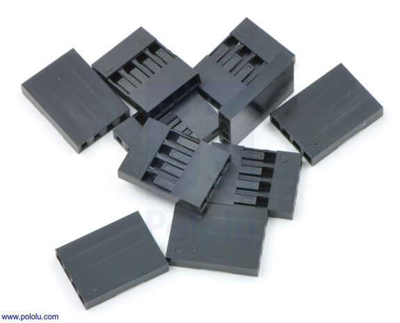 2,54 mm Dupont Krimpconnectorbehuizing: 1x4-Pins – 10 stuks – Pololu-1903