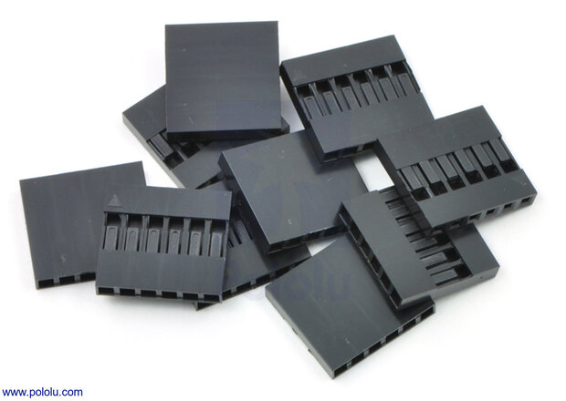 2,54 mm Dupont Krimpconnectorbehuizing: 1x6-Pins – 10 stuks – Pololu-1905