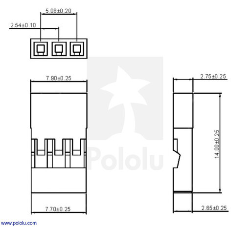 JR Connector Pack, Male – 3 Compleet JR Connectors + Reservepinnen– 22‑26 AWG  pololu-1925