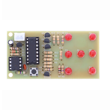 Elektronische dobbelstenen 5mm rode led  ne555 cd4017 elektronische zelfbouw kit DIY