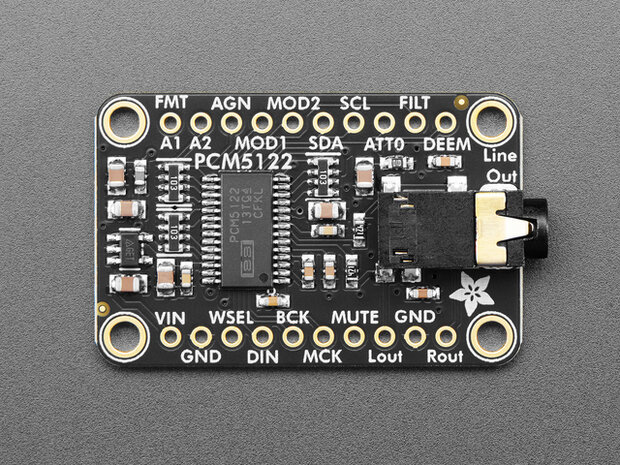 PCM5122 I2S DAC  – Stereo Line-Level Output (3,5 mm jack) Adafruit 6421