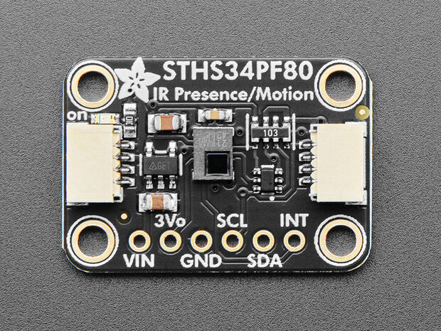 Compacte lensloze IR-aanwezigheids- en bewegingssensor met I²C-interface, geschikt voor STEMMA QT / Qwiic-kabels.