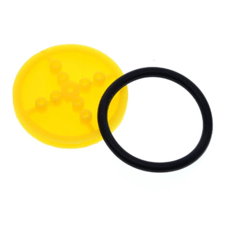 410 Rubber Wheel – 41 mm – Geel Wiel met Rubber O-Ring