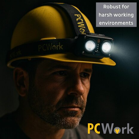 PCW12G LED hoofdlamp outdoor 720 lumen oplaadbaar met bewegingssensor en rode stand spatwaterdicht