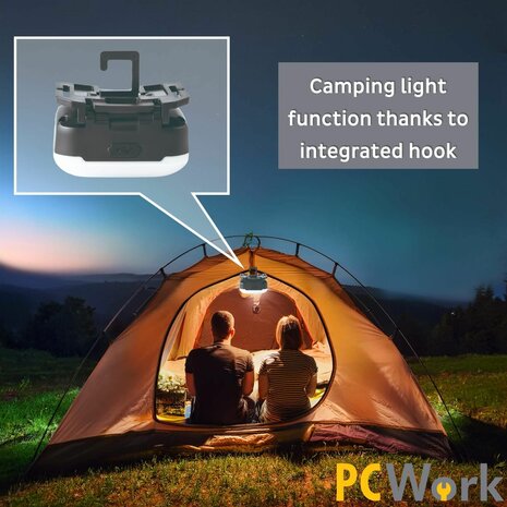 PCW12C LED hoofdlamp 380 lumen USB C oplaadbaar met warm wit koud wit focus en flood IPX4