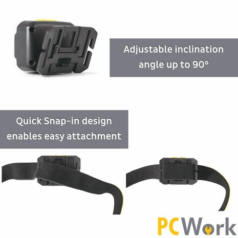 PCW12C LED hoofdlamp 380 lumen USB C oplaadbaar met warm wit koud wit focus en flood IPX4