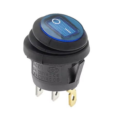 KCD1- Waterdichte ronde tuimelschakelaar 25 mm SPST 250V