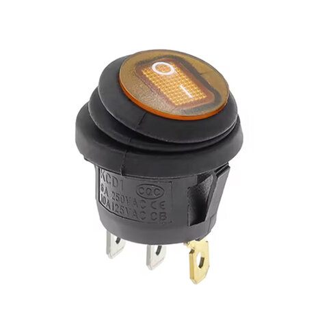 KCD1- Waterdichte ronde tuimelschakelaar 25 mm SPST 250V